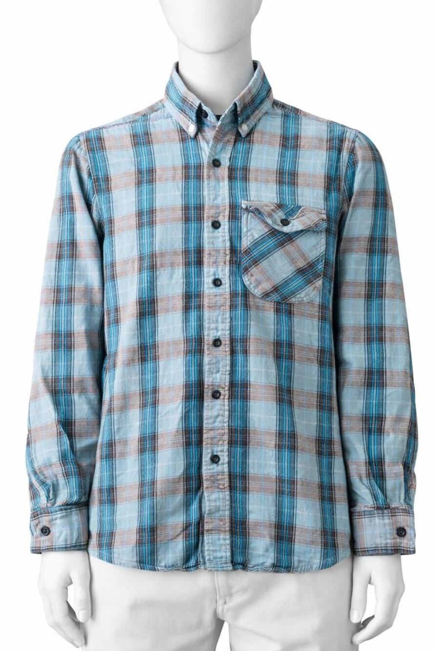 Patagonia Mens Organic Cotton Plaid Flannel Shirt Blue Brown Size Medium outdoor